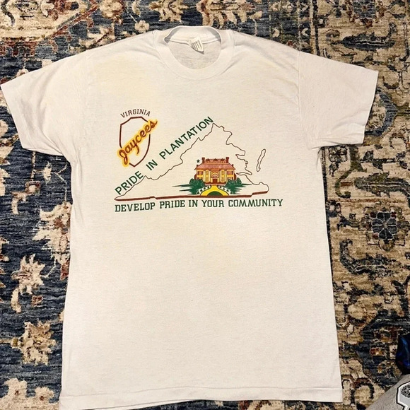 Vintage SINGLE STITCH t-shirt size sport—t by stedman Virginia Jaycees unisex LG - Picture 1 of 10